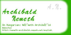 archibald nemeth business card